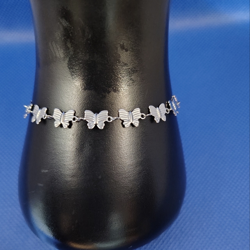 Silvertone Butterfly Charm Bracelet - Picture 3 of 3